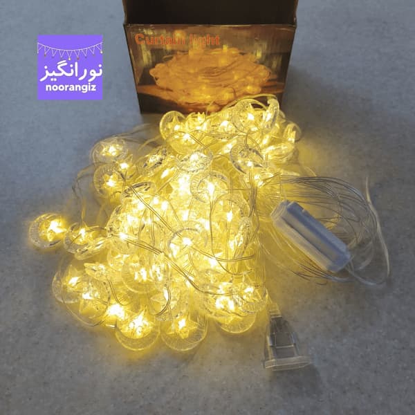 ریسه پرده ای 3 متری ضد آب ماه و ستاره 10 آویز